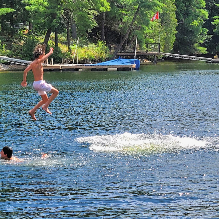 Jumping in the lake